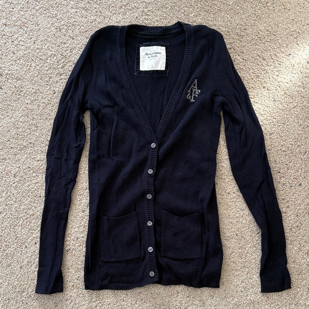 Abercrombie & Fitch Navy Women's Cardigan Sweater